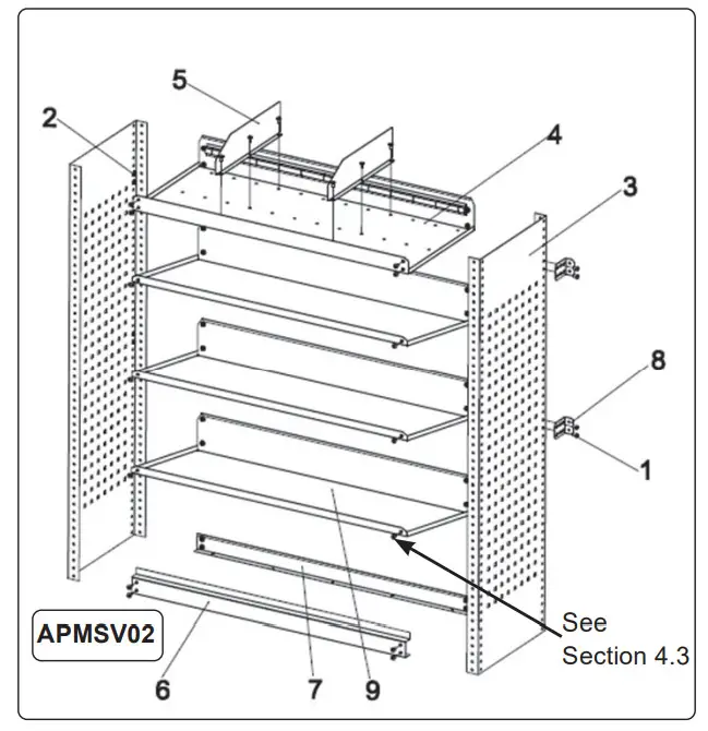 SEALEY APMSV01 Modular Flat Shelf Van Storage Unit Series - fig 2