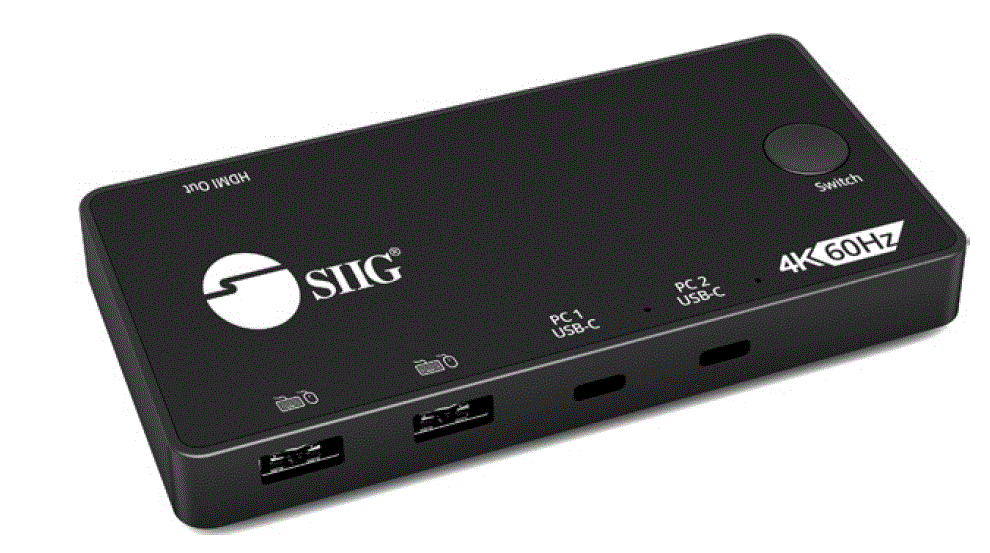 SIIG CE-KV0B11-S1 2x1 USB-C 4K Video KVM Switch PRODUCT