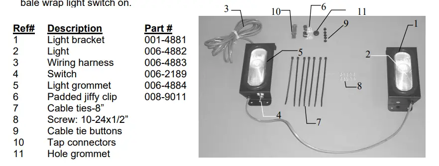 HARVEST-.TEC-488-Light-Kit-for-John-Deere-Round-Baler-Surface-Wrap-Compartment-FIG-3
