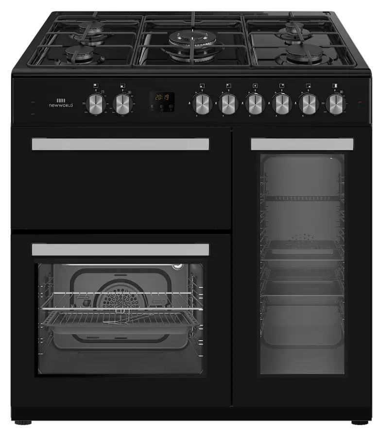 NW91DF3BL 90cm 3 Cavity Dual Fuel Range Cooker