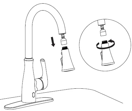 BEMIS FLOW Motion Activated Single Handle Pull Down Sprayer Kitchen Faucet-25