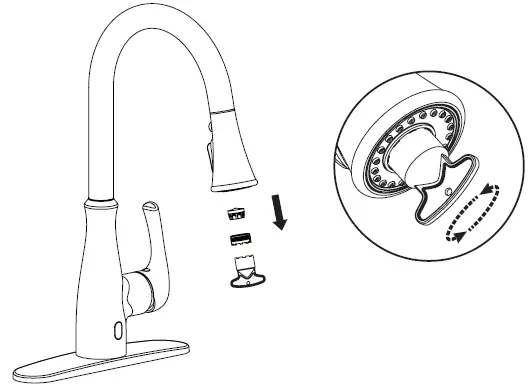 BEMIS FLOW Motion Activated Single Handle Pull Down Sprayer Kitchen Faucet-30