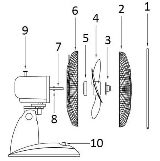 emerio FN 114202.7 Desk Fan - Clamping ring