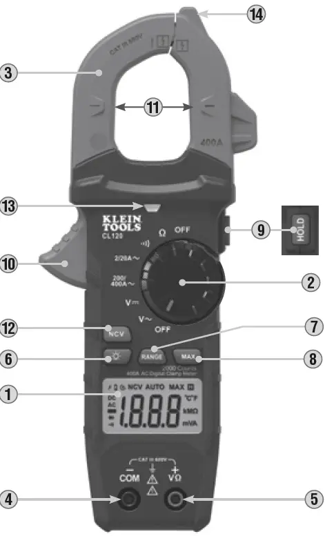 KLEIN TOOLS CL120KIT 400A AC Auto-Ranging Digital 01