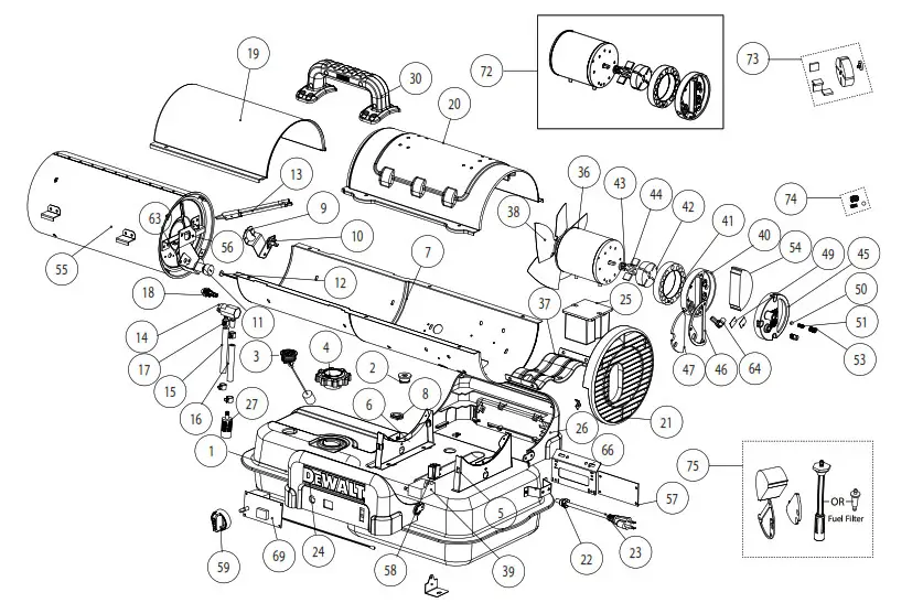 DEWALT Kerosene Forced-air Heater - Flame Control Failure