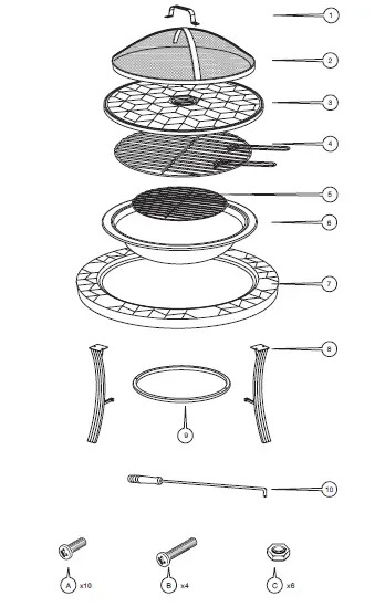 VonHaus-2500166-Dark-Grey-Mosaic-Fire-Pit-Table-1