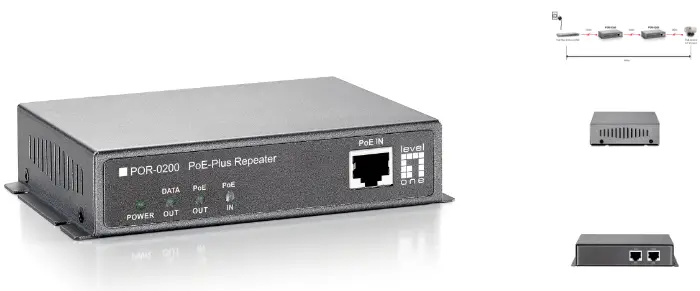 CONCEPTRONIC POR-0200 LevelOne PoE-Plus Repeater - 1