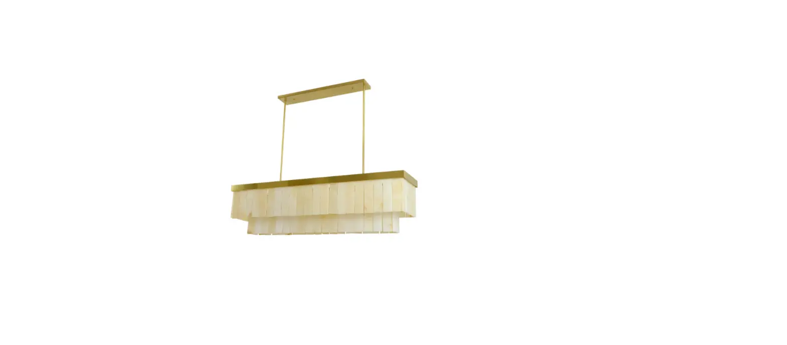 Mayfair 050241 Elora 7 Light Rectangle Pendant In Brass With Jade Stone Instruction Manual