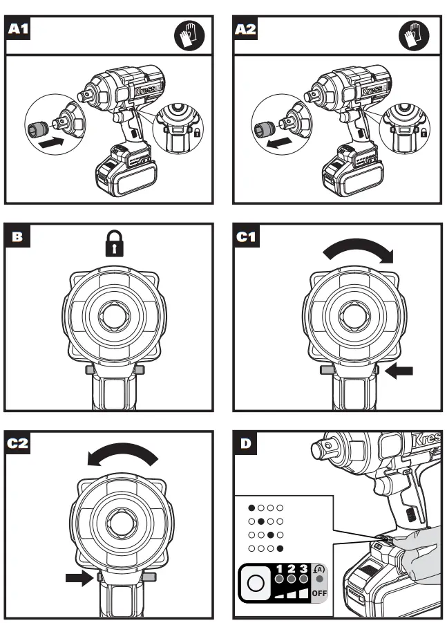 Kress KUB35 91 Lithium Ion Brushless Impact Wrench - Fig 1