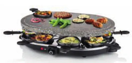 PRINCESS 162720 Raclette 8 Oval Stone Grill