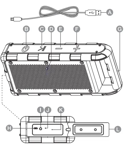 amazon basics B081HD7Q9W Portable Outdoor IPX5 Waterproof Bluetooth Speaker -fig6