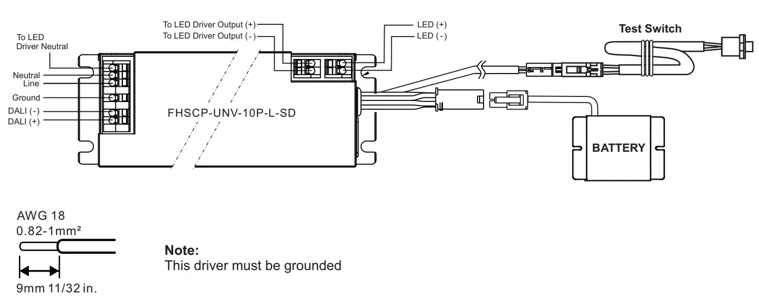 Fulham FHSCP-UNV-10P-L-SD HotSpot Constant Power Programmable LED Emergency Driver - fig 2