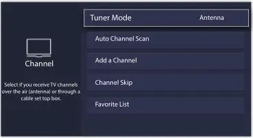 SHARP LC-65Q620U TV - Channel Menu