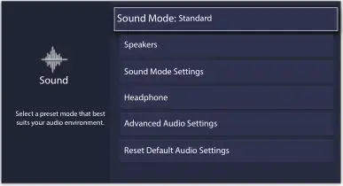 SHARP LC-65Q620U TV - Sound Menu