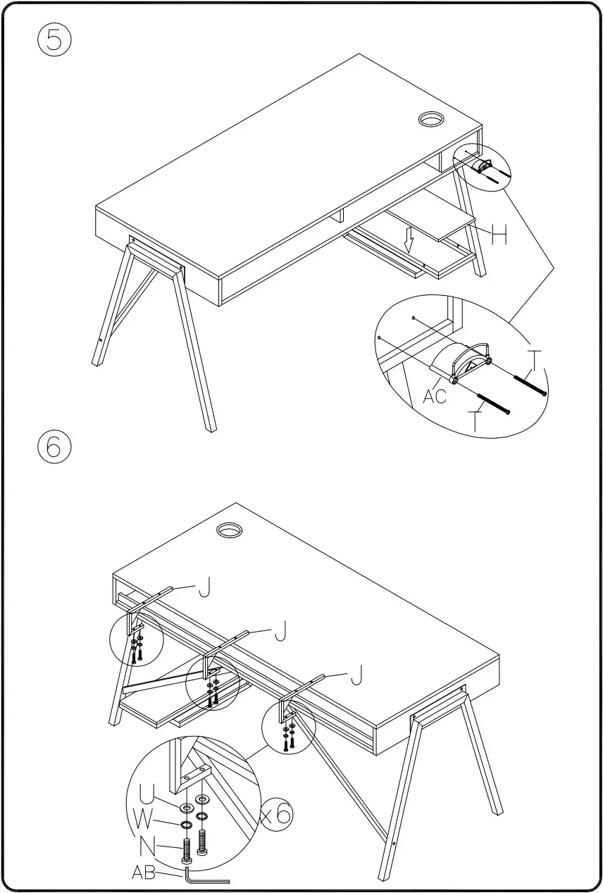 ASHLEY H700 28 Gaming Desk with Monitor Stand - FIGURE 4