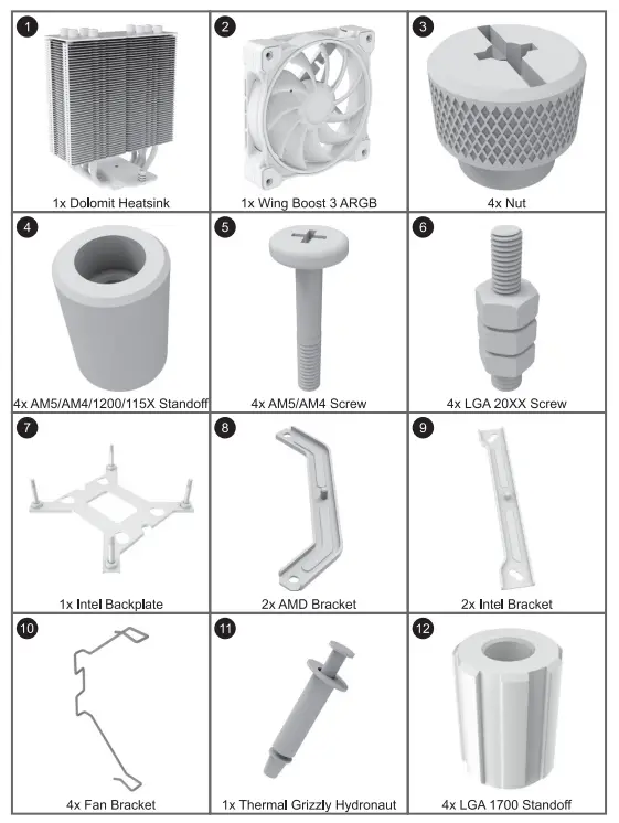 Alpenf hn 84000000184 Dolomit Advanced 120mm ARGB CPU Cooler - fig