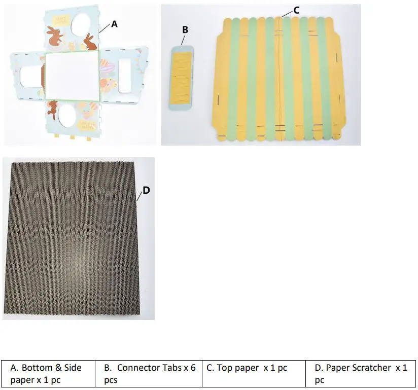 anko Cat Scratcher Box Easter Instructions - Contents