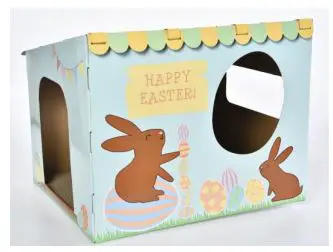 anko Cat Scratcher Box Easter Instructions - Use the connector tabs Part B to secure Part C onto Part A