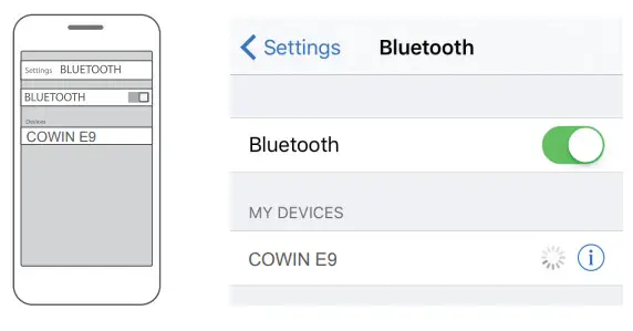 Cowin E9 Headphones - connect