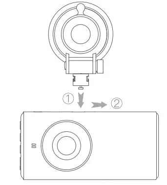iZEEKER GD300 Dash Camera User Manual - Connect the camera with the suction mount