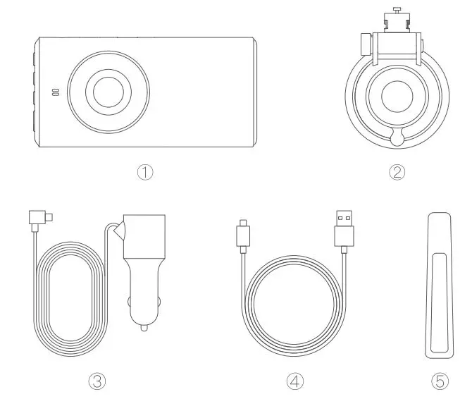 iZEEKER GD300 Dash Camera User Manual - Package Contents