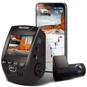 REXING V1PGW-4K Ultra HD Car Dash Cam with Built-In GPS Logger and Wi-Fi