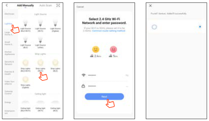 Shen Zhen Cl Lighting Technology FWWSA1 1302 Smart RGBIC Ambient Light - operation modes