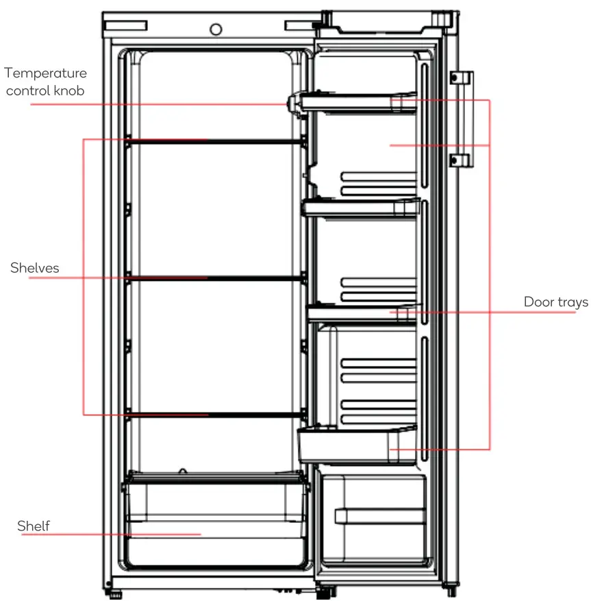 kogan KAM230UPSFA 230L Upright Fridge - fig1