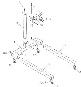TRADEQUIP 1891T 680kg Stand Engine - PARTS DIAGRAM
