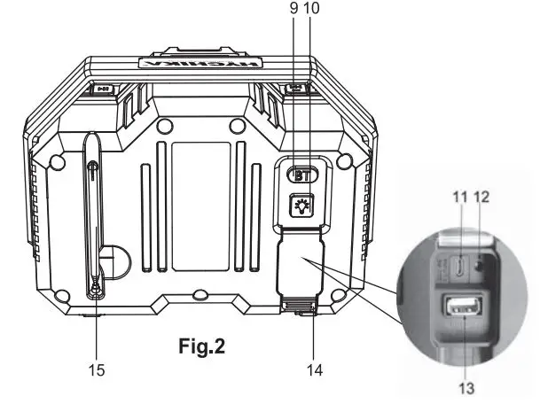 HYCHIKA AST315 Portable Radio LED Light Instruction Manual - Fig 2