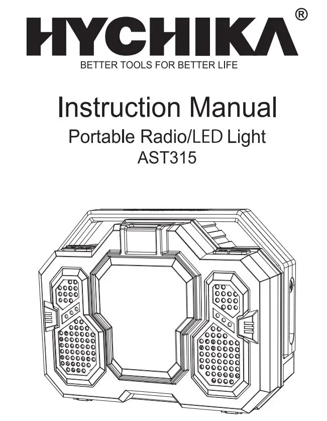 HYCHIKA AST315 Portable Radio LED Light Instruction Manual
