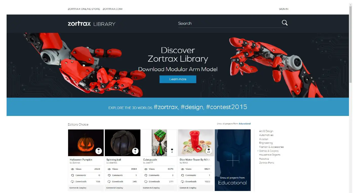 zortrax Model Library App fig 2