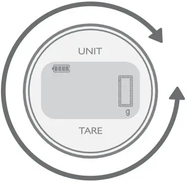 PROZIS SMART-25 Kitchen Scale - Powering up the scale