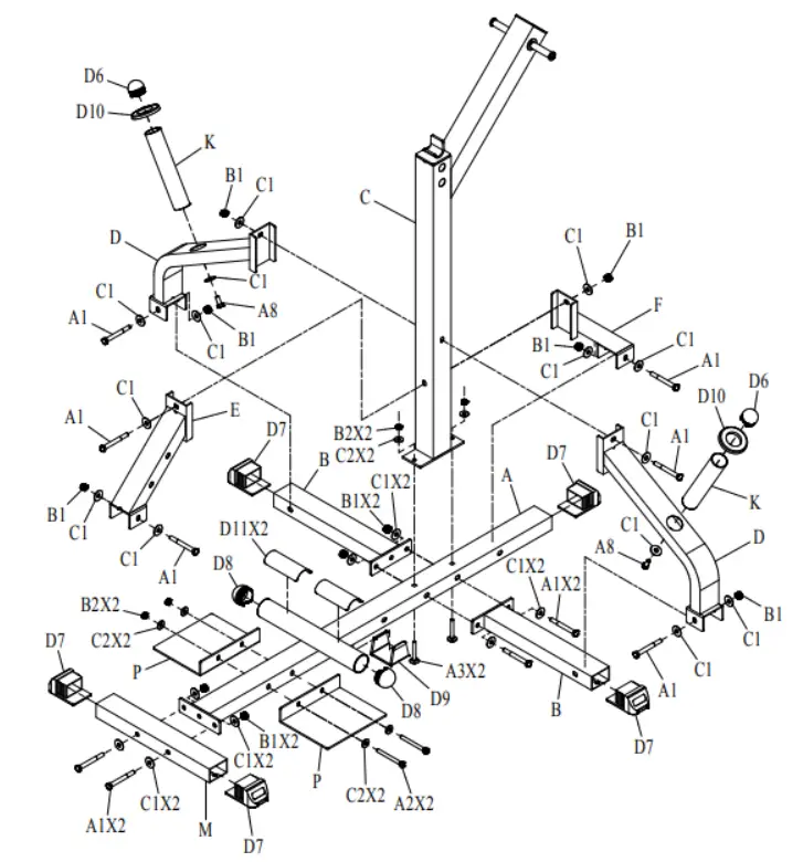 insportline Leverage Squat Calf Machine Body Solid - ASSEMBLY