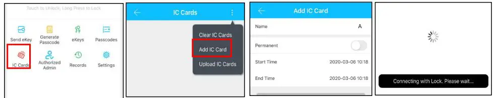 Guangzhou Lightsource Electronics T11 Smart Lock User Manual - Add card