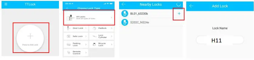Guangzhou Lightsource Electronics T11 Smart Lock User Manual - Add locks