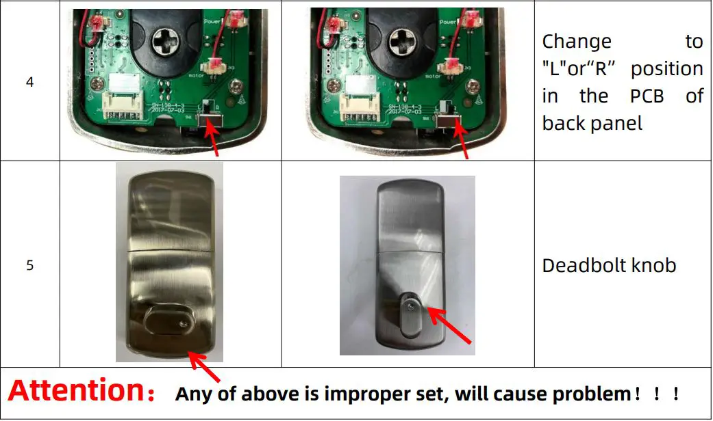 Guangzhou Lightsource Electronics T11 Smart Lock User Manual - Confirm opening direction