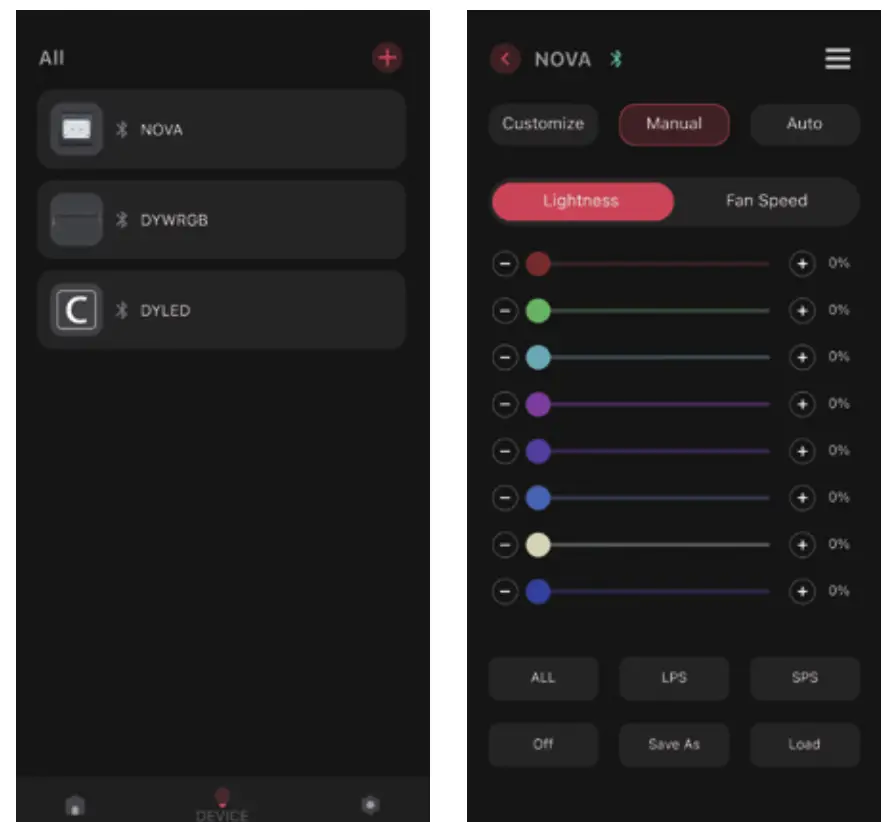 Shanghai Ogino Biotechnology NOVA1 Series LED Marine Lighting System - app