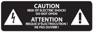 behringer 24-Bit 192 kHz Digital 40 20-Watt Stereo Near Field Monitors User Guide - Caution Risk or Electric Shock