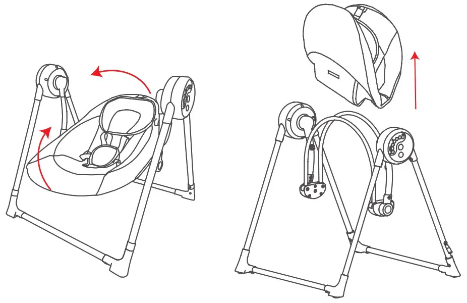 KIDSVIEW CR001 Electric Baby Swing - Remove seat cover