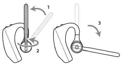 plantronics 206110 101 Voyager 5200 UC Wireless Headset - mic boom
