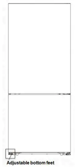 Hisense Bottom Mount Fridge Instruction Manual - Adjustable bottom feet