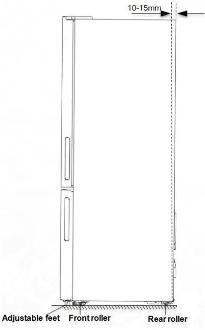Hisense Bottom Mount Fridge Instruction Manual - Adjustable feet