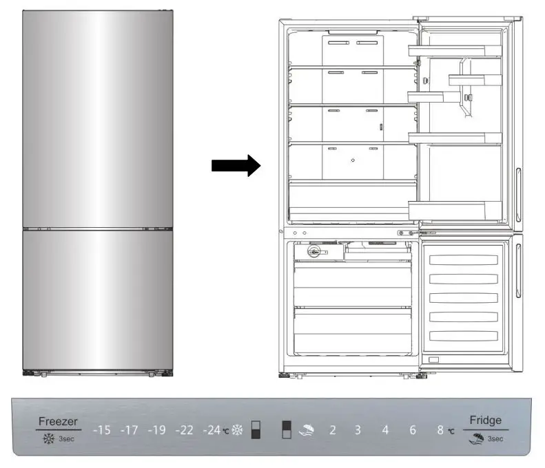 Hisense Bottom Mount Fridge Instruction Manual - Display Controls