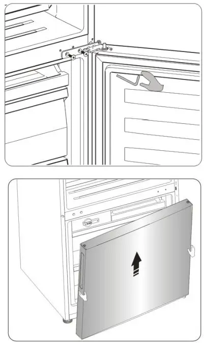 Hisense Bottom Mount Fridge Instruction Manual - Place the lower door on a smooth surface