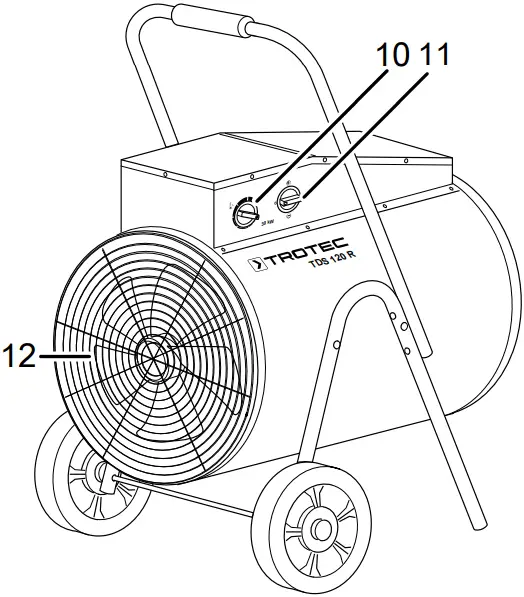 TROTEC Electric Fan Heater Device depiction TDC 120 R B