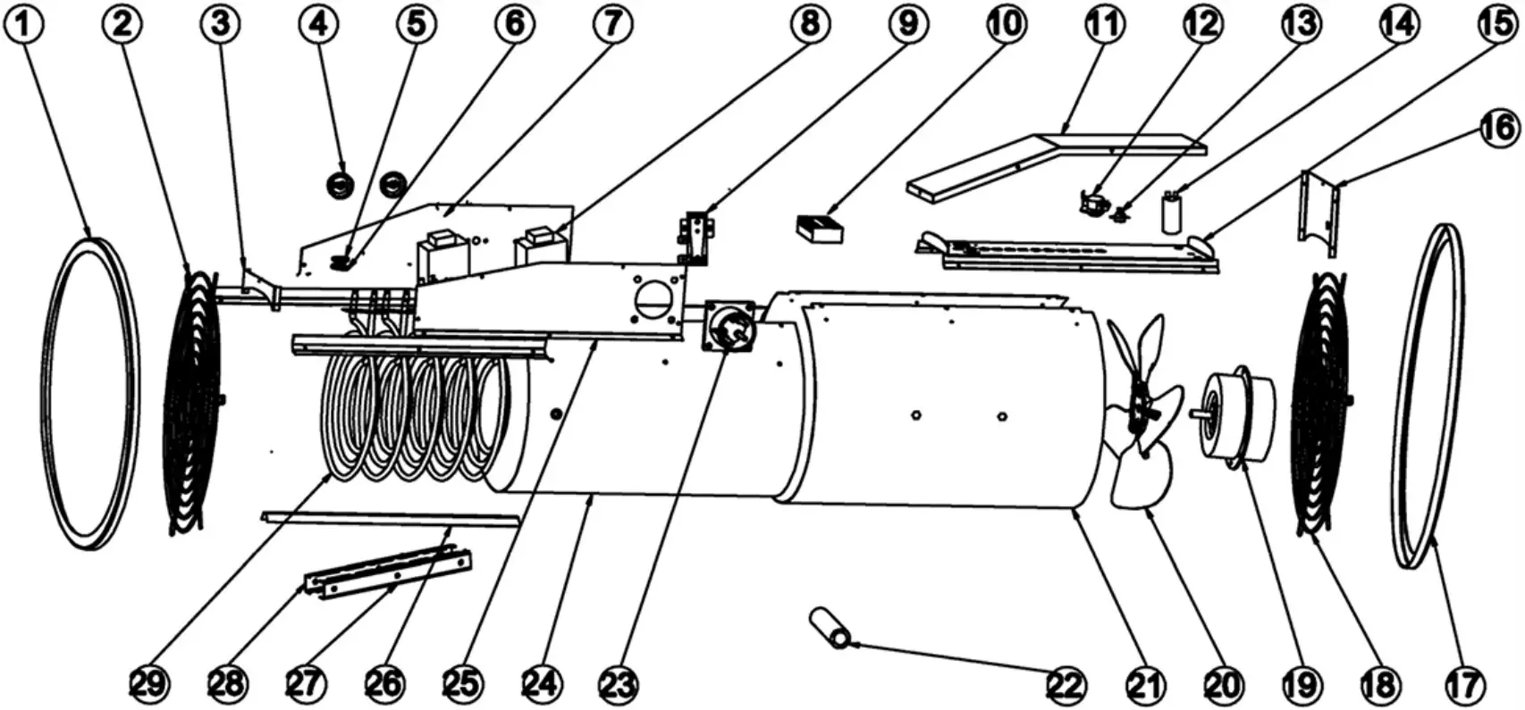 TROTEC Overview of spare parts TDS 120 R A