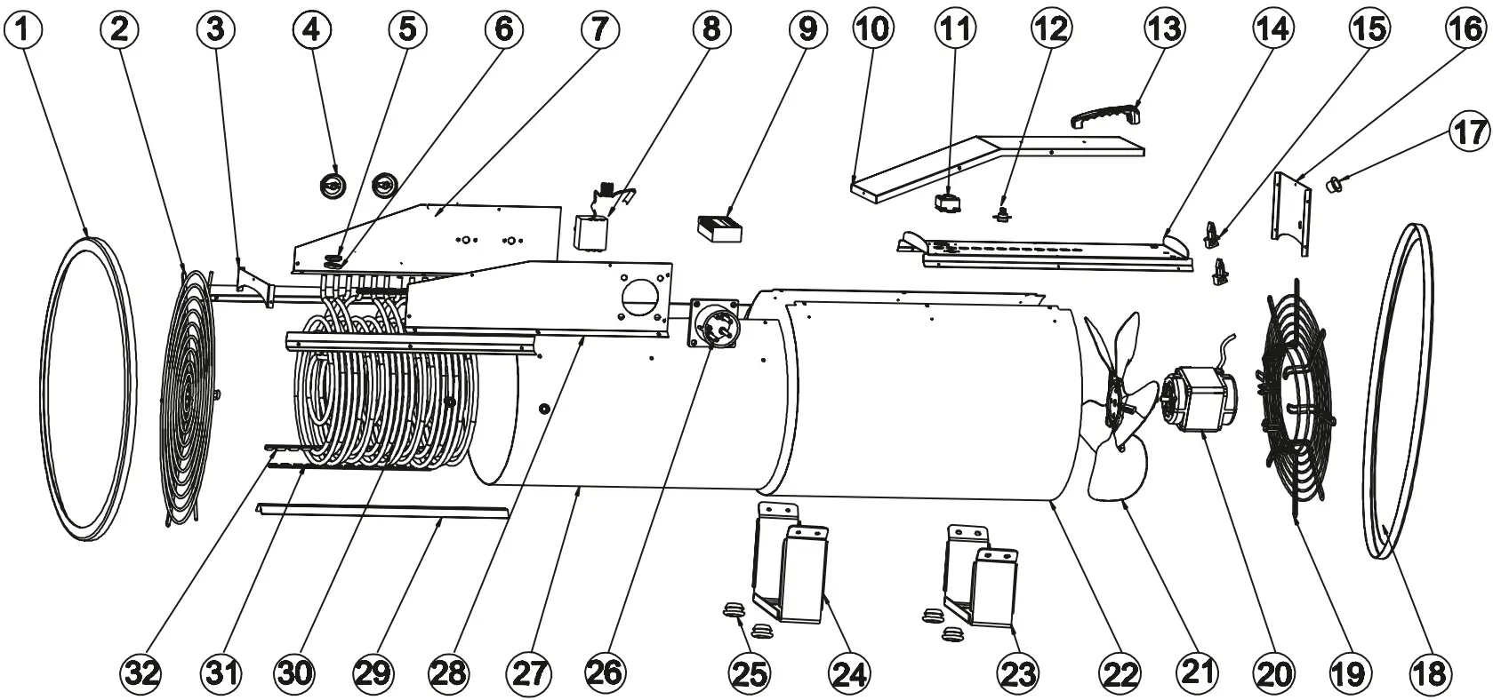 TROTEC Overview of spare parts TDS 75 R