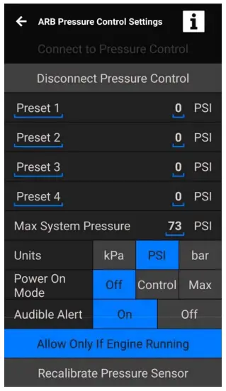 Smartphone App Setting