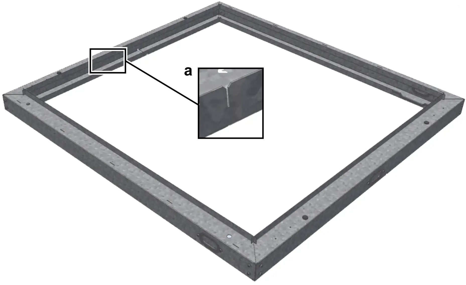 Location of groove in base frame